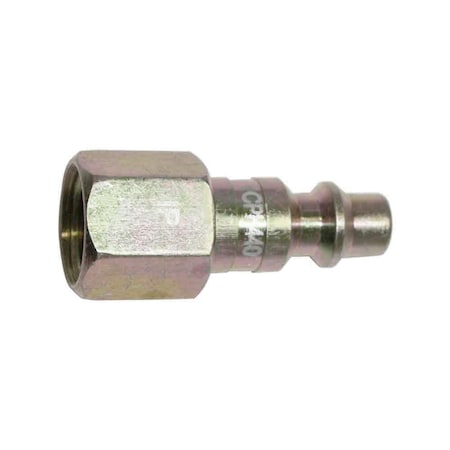 Interstate Pneumatics 1/4 Inch Industrial Steel Coupler Plug x 1/4 Inch Female NPT CPH440